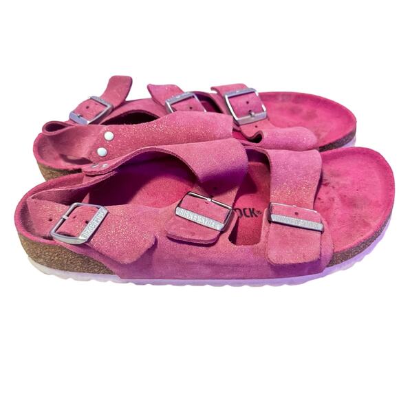 Sparkly Pink BIRKENSTOCKS fully Adjustable in Great Condition SZ 9 - Picture 5 of 8